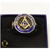 Image 1 : MEN'S STAINLESS STEEL FREE MASONS RING SZ 11