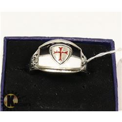 MEN'S STERLING SILVER KNIGHTS TEMPLAR SZ 11 RING