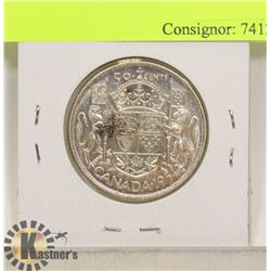 1954 CANADA SILVER 50 CENT COIN