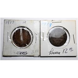 11)  LOT OF 2 CANADIAN LARGE