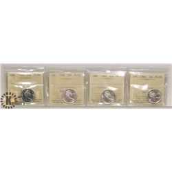 LOT OF 4 CANADA 1965  ICCS GRADED QUARTERS 1965