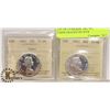 Image 1 : LOT OF 2 CANADA 1962 50 CENT COINS GRADED BY ICCS