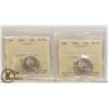 Image 1 : LOT OF 2  CANADA 25 CENT COINS ICCS GRADED