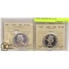 Image 1 : LOT OF 2 CANADA 1962 50 CENT COINS GRADED BY ICCS