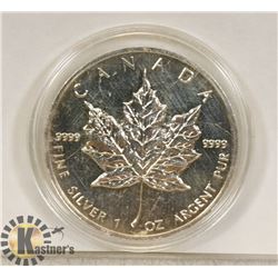 1989 CANADIAN 1 OUNCE .999 FINE SILVER $5 COIN.