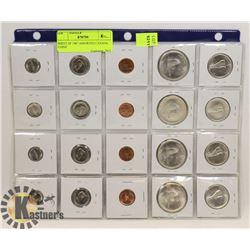 SHEET OF 1967 ASSORTED CANADA COINS