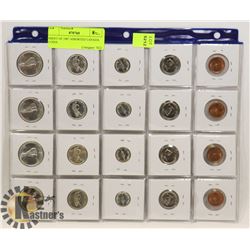 SHEET OF 1967 ASSORTED CANADA COINS