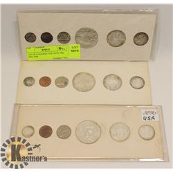 LOT OF 3 CANADA COIN SETS 1960, 1959. 1958.