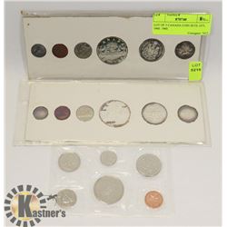 LOT OF 3 CANADA COIN SETS 1973, 1960. 1960.