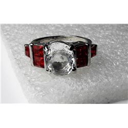 10)  SILVER TONE WITH WHITE AND RED