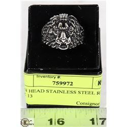 LION HEAD STAINLESS STEEL RINGS SIZE 13