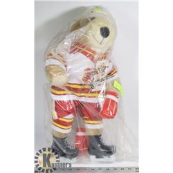 CALGARY FLAMES DRESSED TEDDY BEAR.