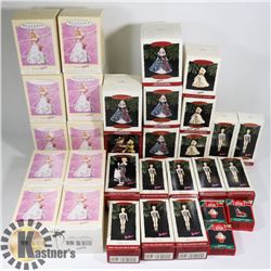 BOX OF ASSORTED BARBIE ORNAMENTS.