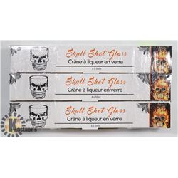THREE NEW 6 X 50ml SKULL SHOT GLASSES SETS