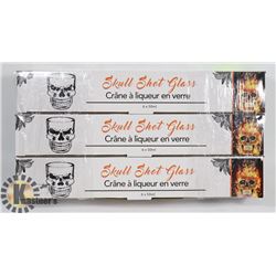 THREE NEW 6 X 50ml SKULL SHOT GLASSES SETS