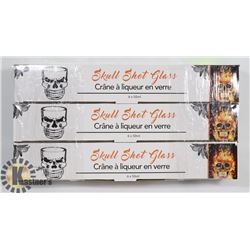 THREE NEW 6 X 50ml SKULL SHOT GLASSES SETS