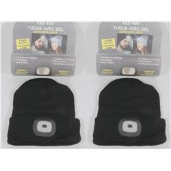 TWO NEW! ULTRA BRIGHT LED HEADLIGHT TOQUE (BLACK)