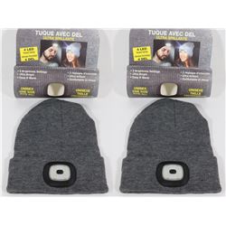 TWO NEW! ULTRA BRIGHT LED HEADLIGHT TOQUE (GREY)