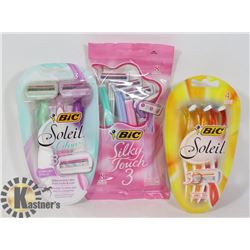 LOT OF ASSORTED WOMEN'S BIC RAZORS.