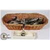 Image 1 : BASKET FULL OF COLLECTIBLE SPOONS - LOTS