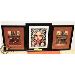 LOT OF 3 FRAMED PICTURES