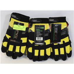 THREE NEW ZENITH FLEECE LINED WORK GLOVES SIZE