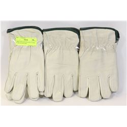 THREE NEW ZENITH FLEECE LINED WORK GLOVES SIZE