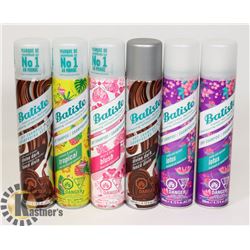 LOT OF 6 ASSORTED BASTISTE DRY SHAMPOO