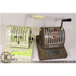 PAIR OF VINTAGE PAYMASTER CHEQUE MACHINES