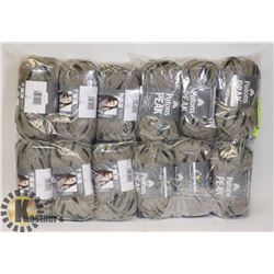 LOT OF 12 PATON PEAK RAVEN 90G BALL OF YARN