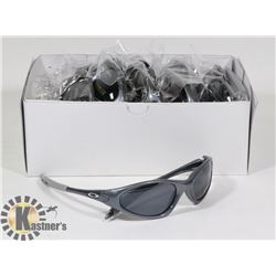 BOX OF GREY OAKLEY STYLED SUNGLASSES