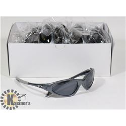 BOX OF GREY OAKLEY STYLED SUNGLASSES