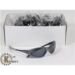 BOX OF GREY OAKLEY STYLED SUNGLASSES