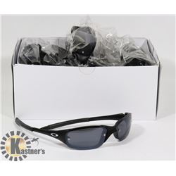 BOX OF MATTE BLACK OAKLEY STYLE SUNGLASSES