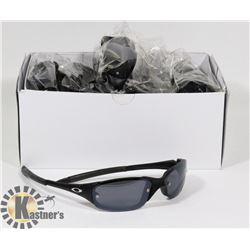 BOX OF MATTE BLACK OAKLEY STYLE SUNGLASSES