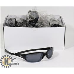 BOX OF MATTE BLACK OAKLEY STYLE SUNGLASSES