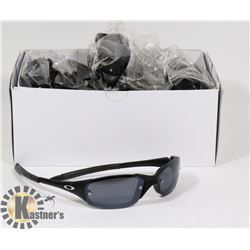 BOX OF MATTE BLACK OAKLEY STYLE SUNGLASSES