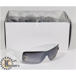 BOX OF WHITE CHANEL STYLED SUNGLASSES