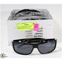 BOX OF CHROME STUDDED DESIGNER SUNGLASSES