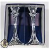 Image 1 : PAIR OF GENUINE LEAD CRYSTAL CANDLE HOLDERS