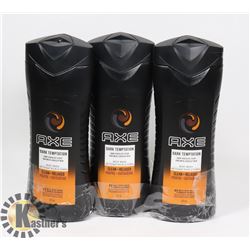 3 PACK AXE DARK TEMPTATION BODY WASH 473ML BOTTLES