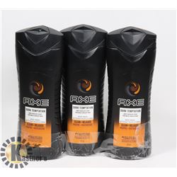3 PACK AXE DARK TEMPTATION BODY WASH 473ML BOTTLES