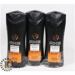 3 PACK AXE DARK TEMPTATION BODY WASH 473ML BOTTLES
