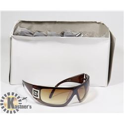 BOX OF TRANSPARENT DARK BROWN CHANEL STYLED