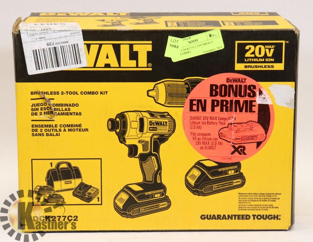DEWALT DCK277C2 20V IMPACT DRILL COMBO.
