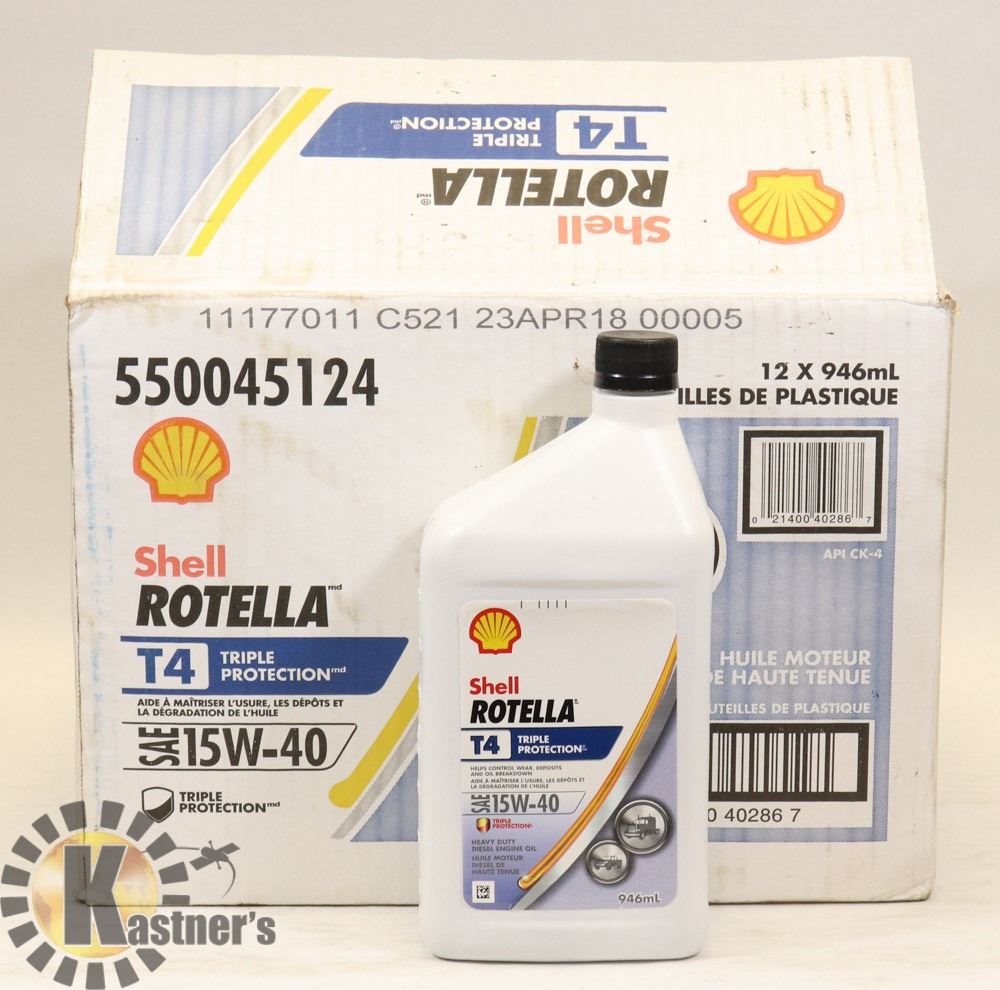CASE OF 12 SHELL ROTELLA 15W40 MOTOR DIESEL OIL