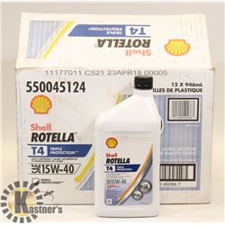 CASE OF 12 SHELL ROTELLA 15W40 MOTOR DIESEL OIL