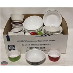 FLAT OF ASSORTED BOWLS INCL. SOUP BOWLS, FRUIT