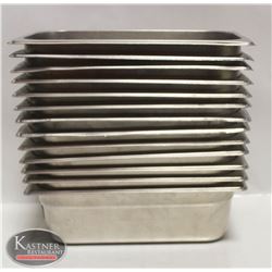 LOT OF 13 S/S 1/3RD-SIZE FOOD INSERTS