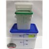 Image 1 : LOT OF 3 ASSORTED SIZE DRY INGREDIENT BINS W/ LIDS